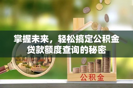 小榄掌握未来，轻松搞定公积金贷款额度查询的秘密