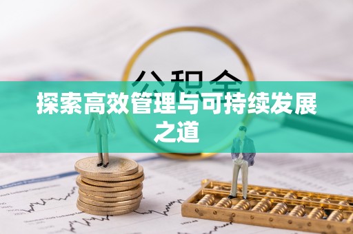 小榄探索高效管理与可持续发展之道