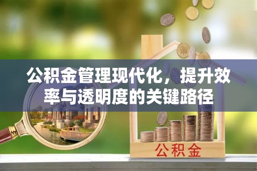 小榄公积金管理现代化，提升效率与透明度的关键路径
