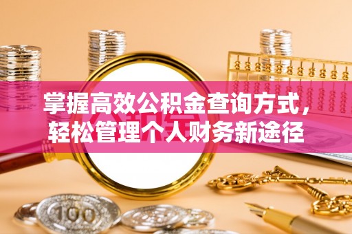 小榄掌握高效公积金查询方式，轻松管理个人财务新途径